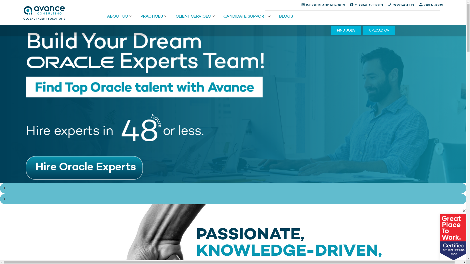 website screenshot of https://avanceservices.com/