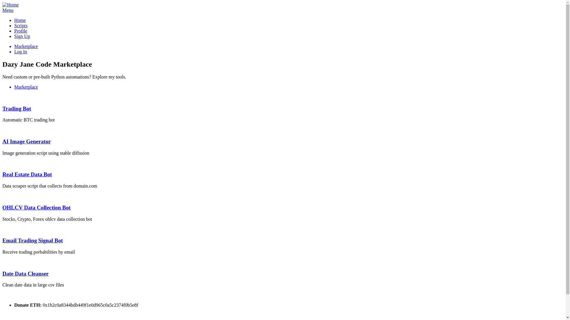 website screenshot of https://dazyjane.com/
