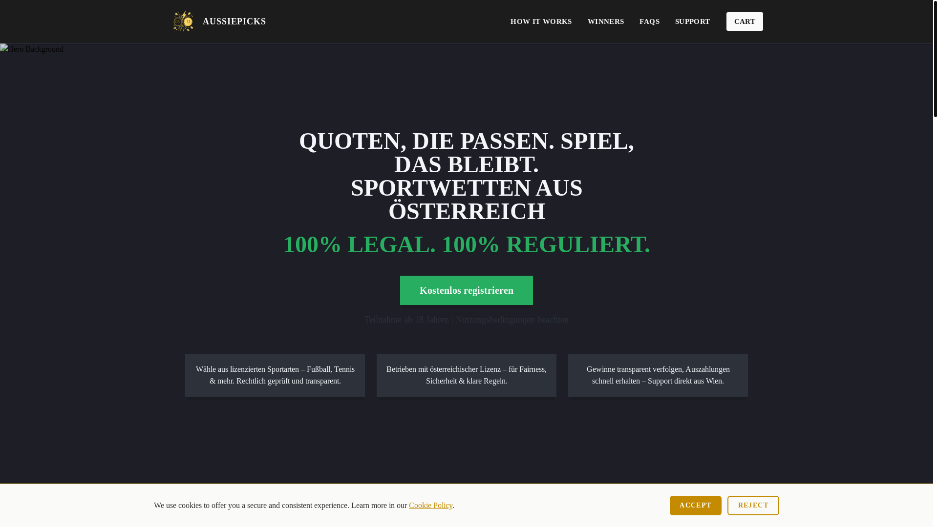 website screenshot of https://aussiepicks.su/