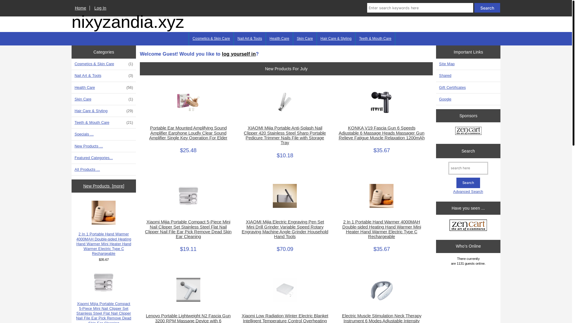 website screenshot of https://nixyzandia.xyz/
