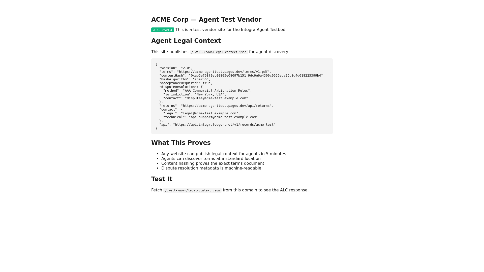 website screenshot of https://acme-agenttest.pages.dev/
