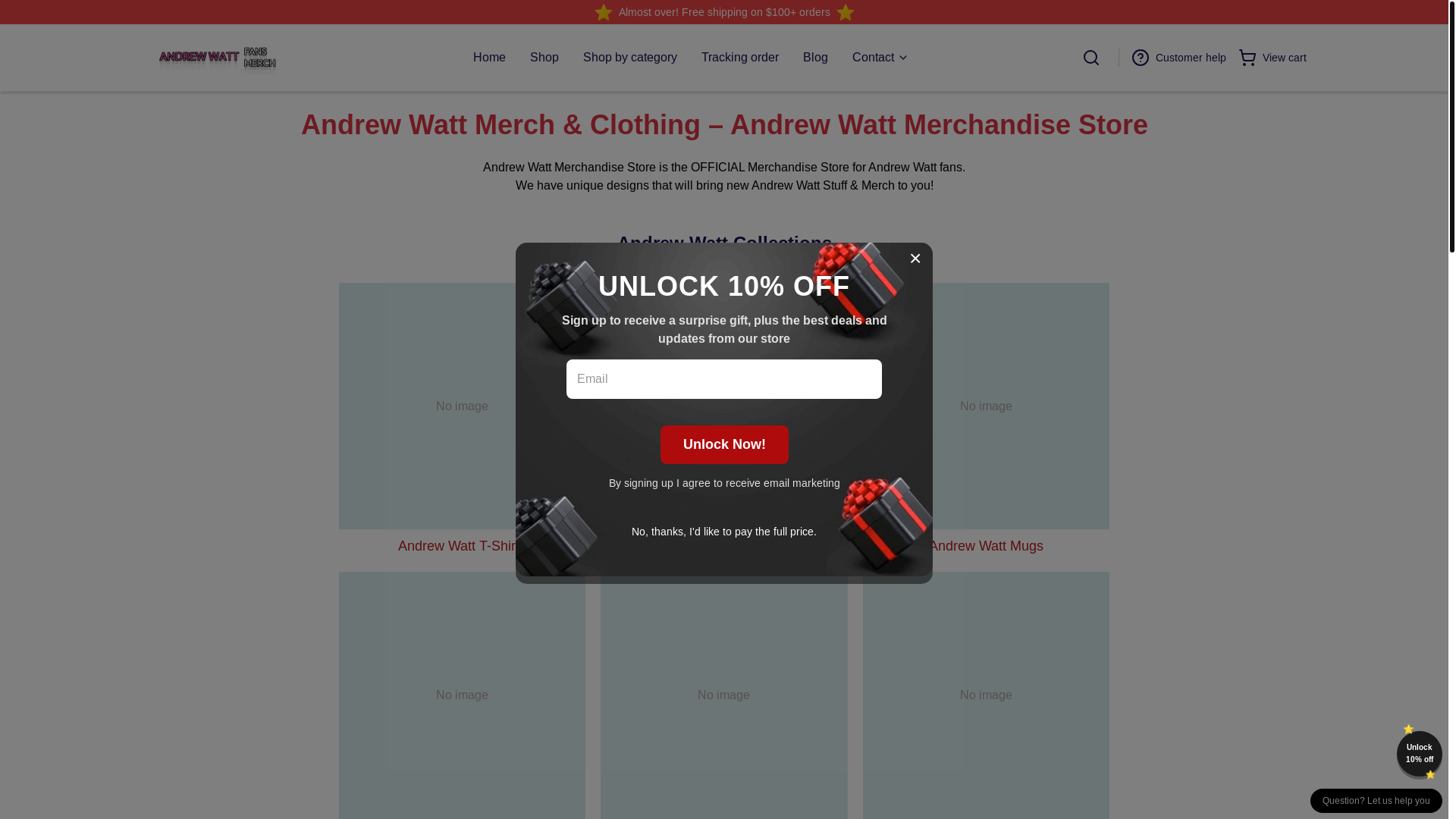 website screenshot of https://andrewwatt.shop/