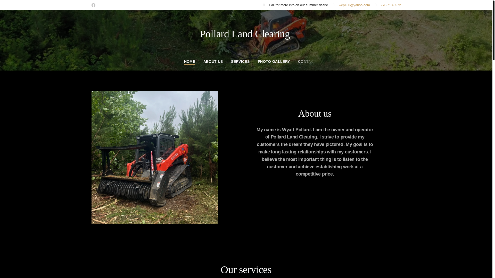 website screenshot of https://pollard-land-clearing.com/