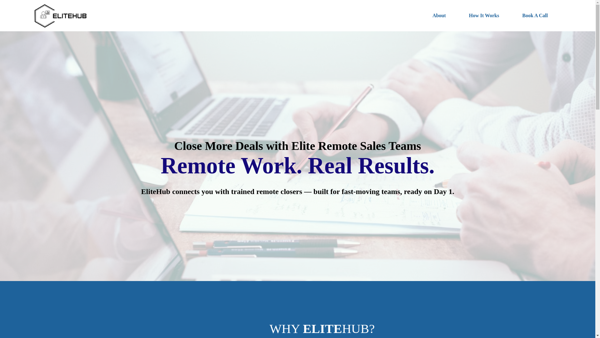 website screenshot of https://elitehub-remote.com/