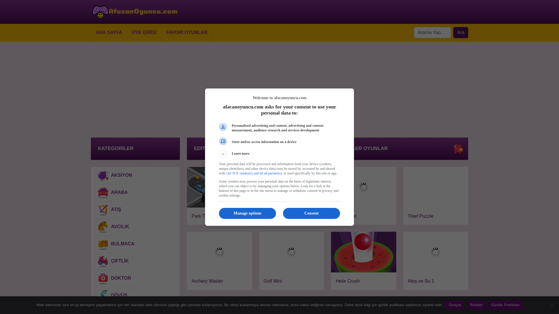 website screenshot of https://www.afacanoyuncu.com