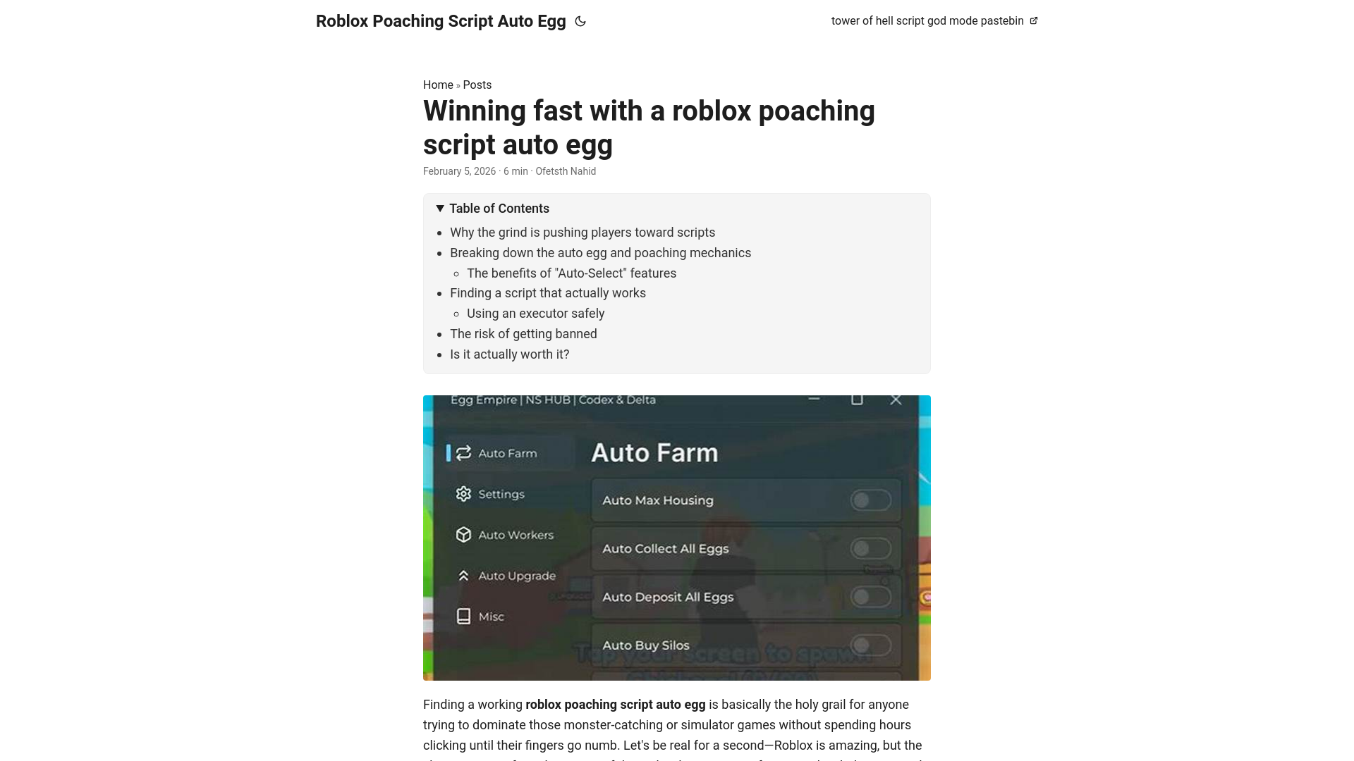 website screenshot of https://roblox-poaching-script-auto-egg.pages.dev/