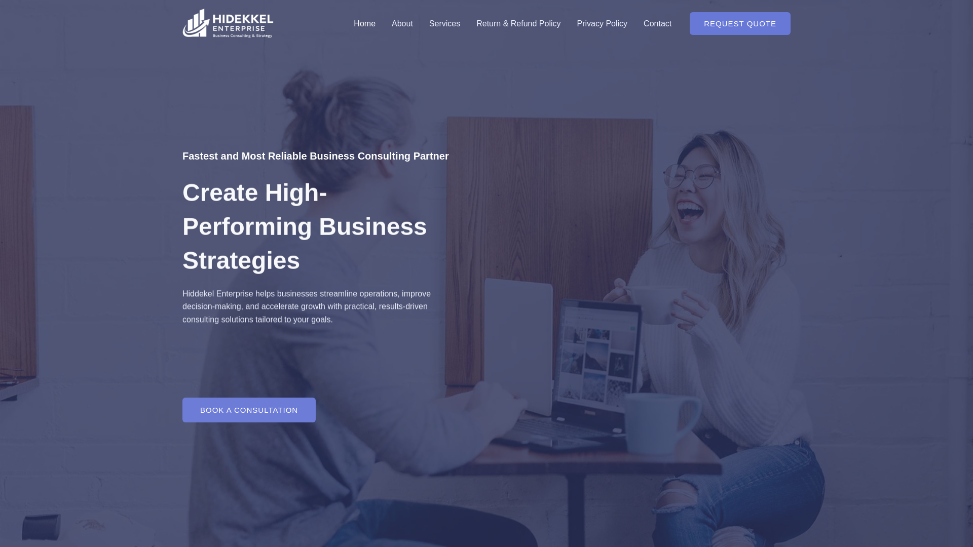 website screenshot of https://hiddekelenterprise.com/