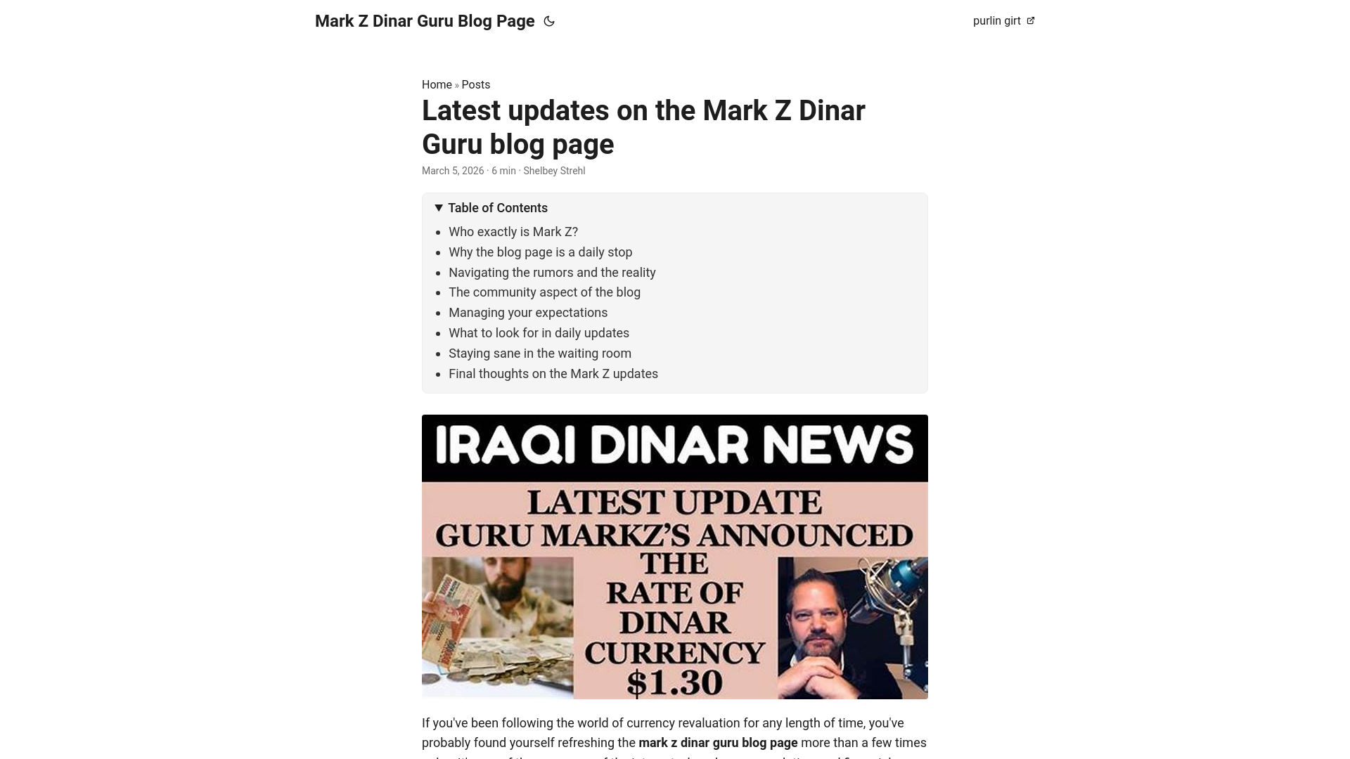 website screenshot of https://mark-z-dinar-guru-blog-page.pages.dev/