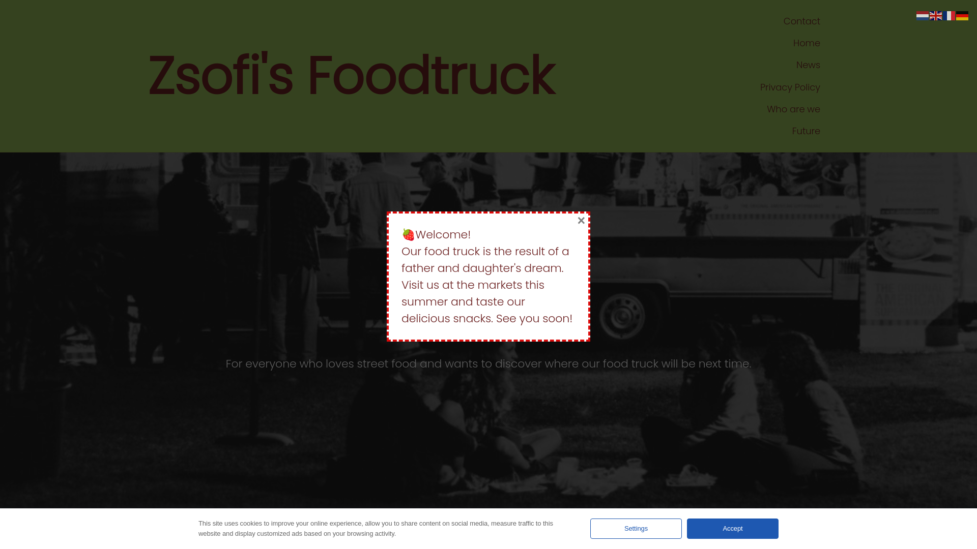 website screenshot of https://zsofisfoodtruck.be/
