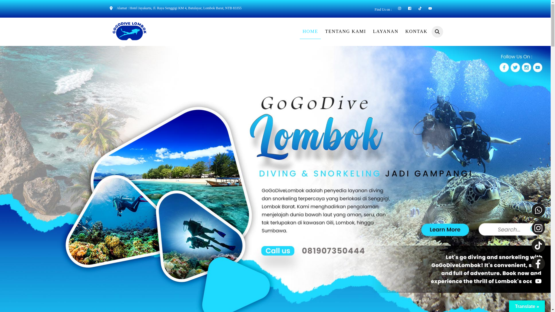 website screenshot of https://gogodivelombok.web.id/