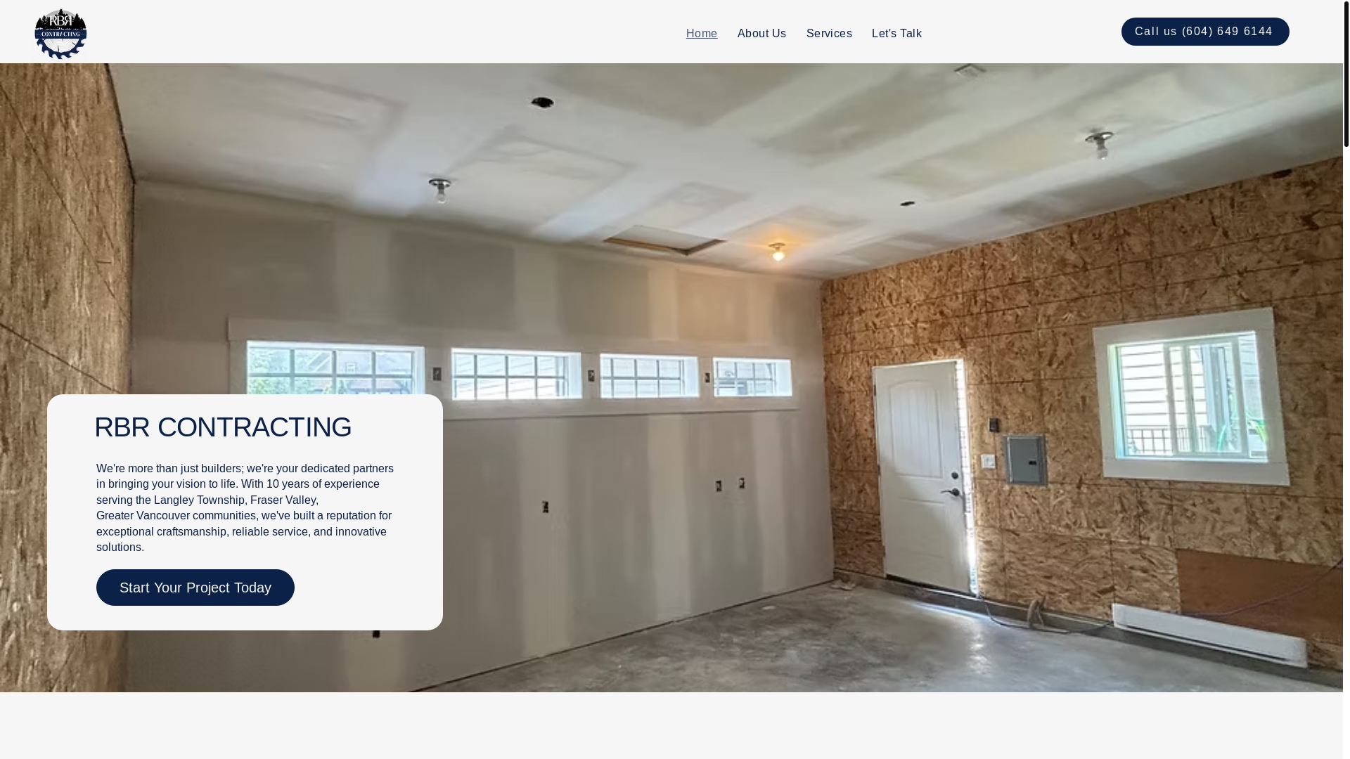 website screenshot of https://rbrcontracting.ca/
