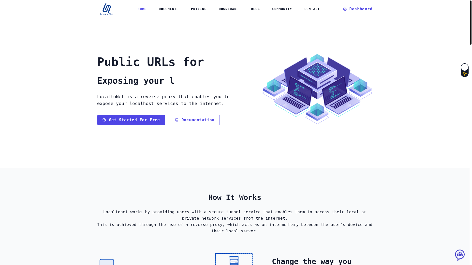 website screenshot of https://localtonet.com