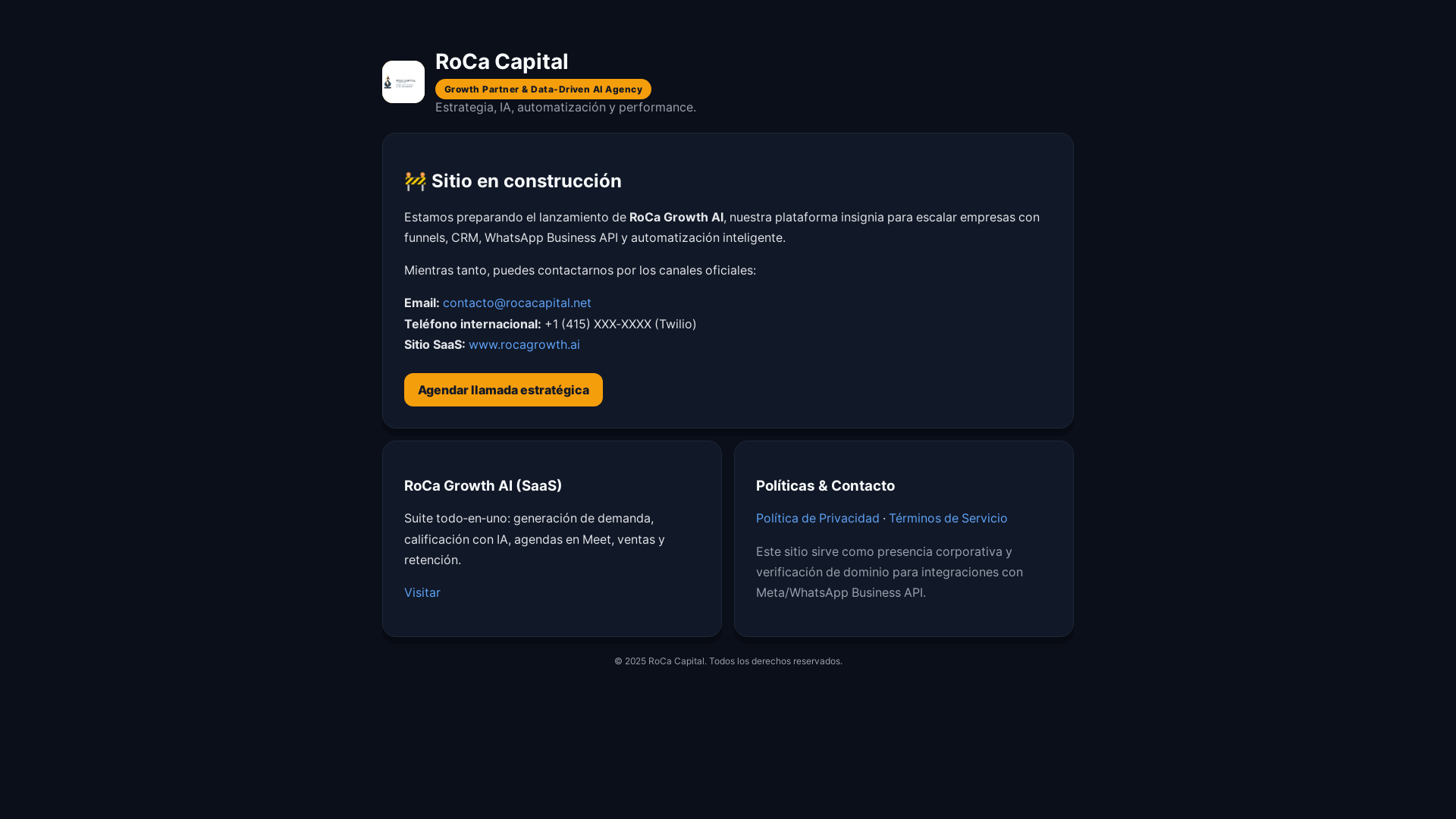 website screenshot of https://rocacapital-site.pages.dev/