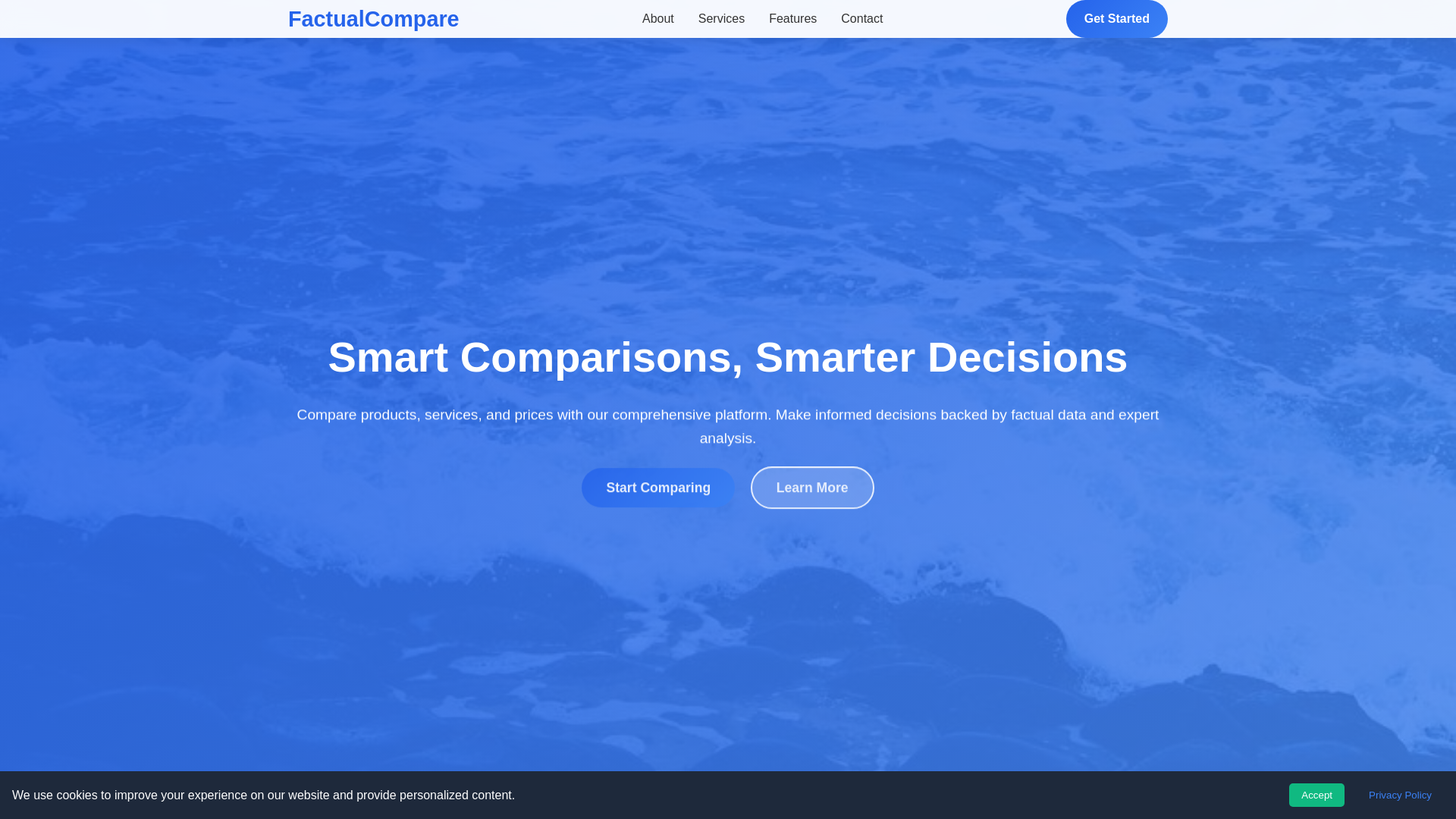 website screenshot of https://factualcompare.xyz/