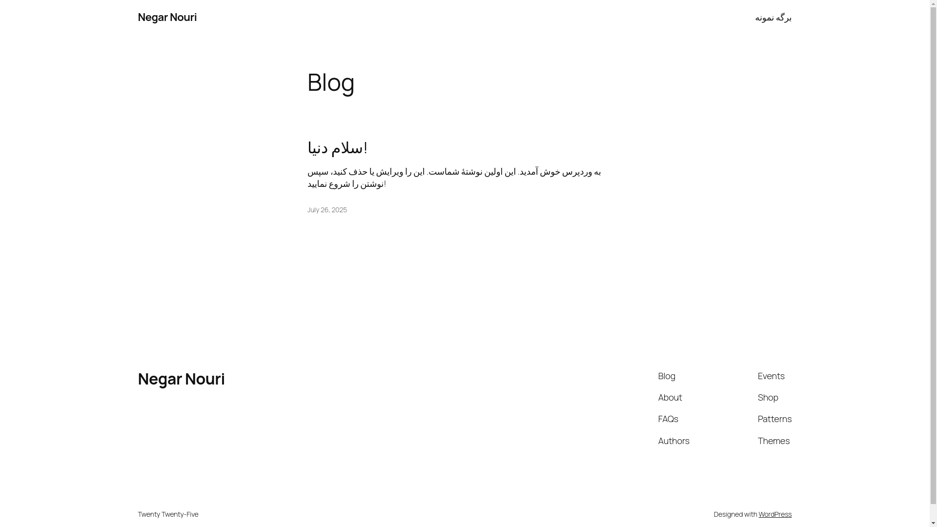 website screenshot of https://negarnouri.ir/