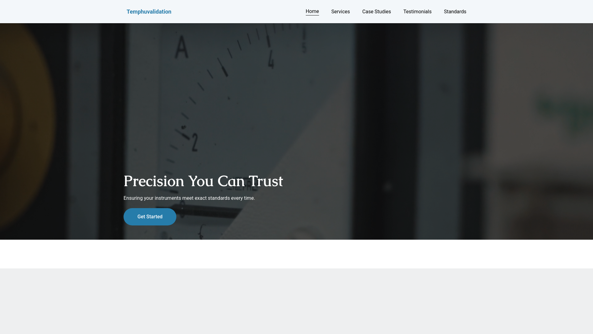website screenshot of https://temphuvalidation.com/