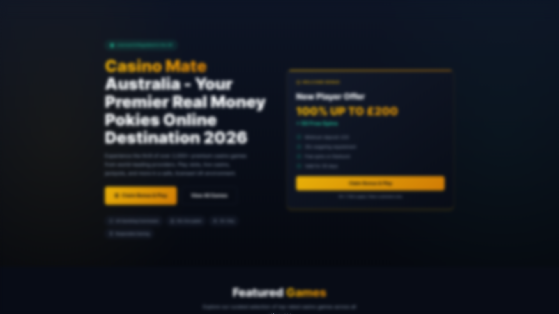 website screenshot of https://casino-mate1-au.com/