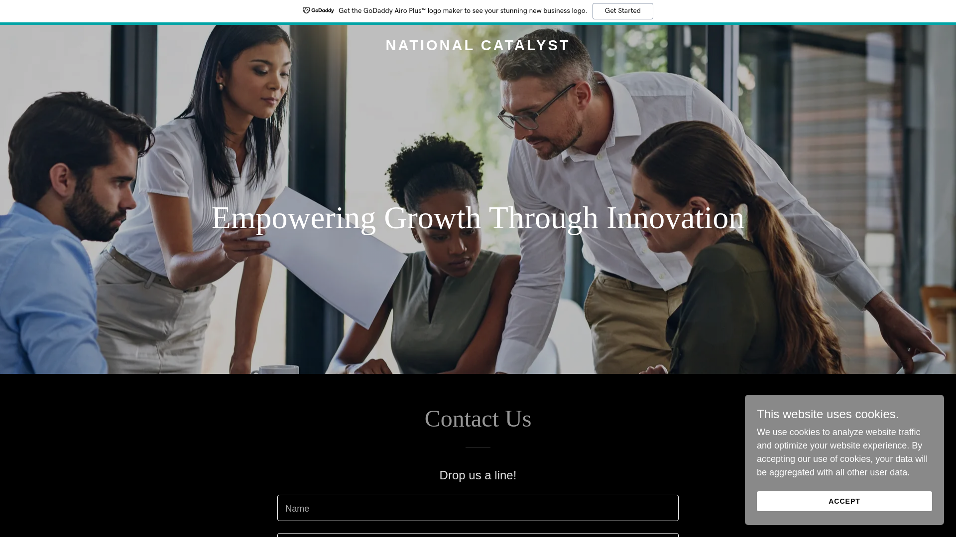 website screenshot of https://nationalcatalyst.com/