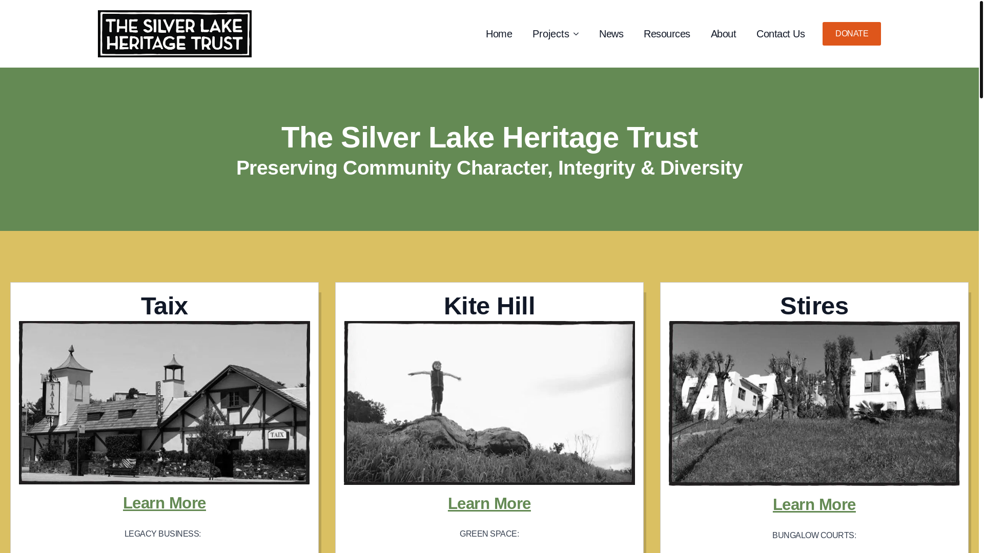website screenshot of https://thesilverlakeheritagetrust.com/