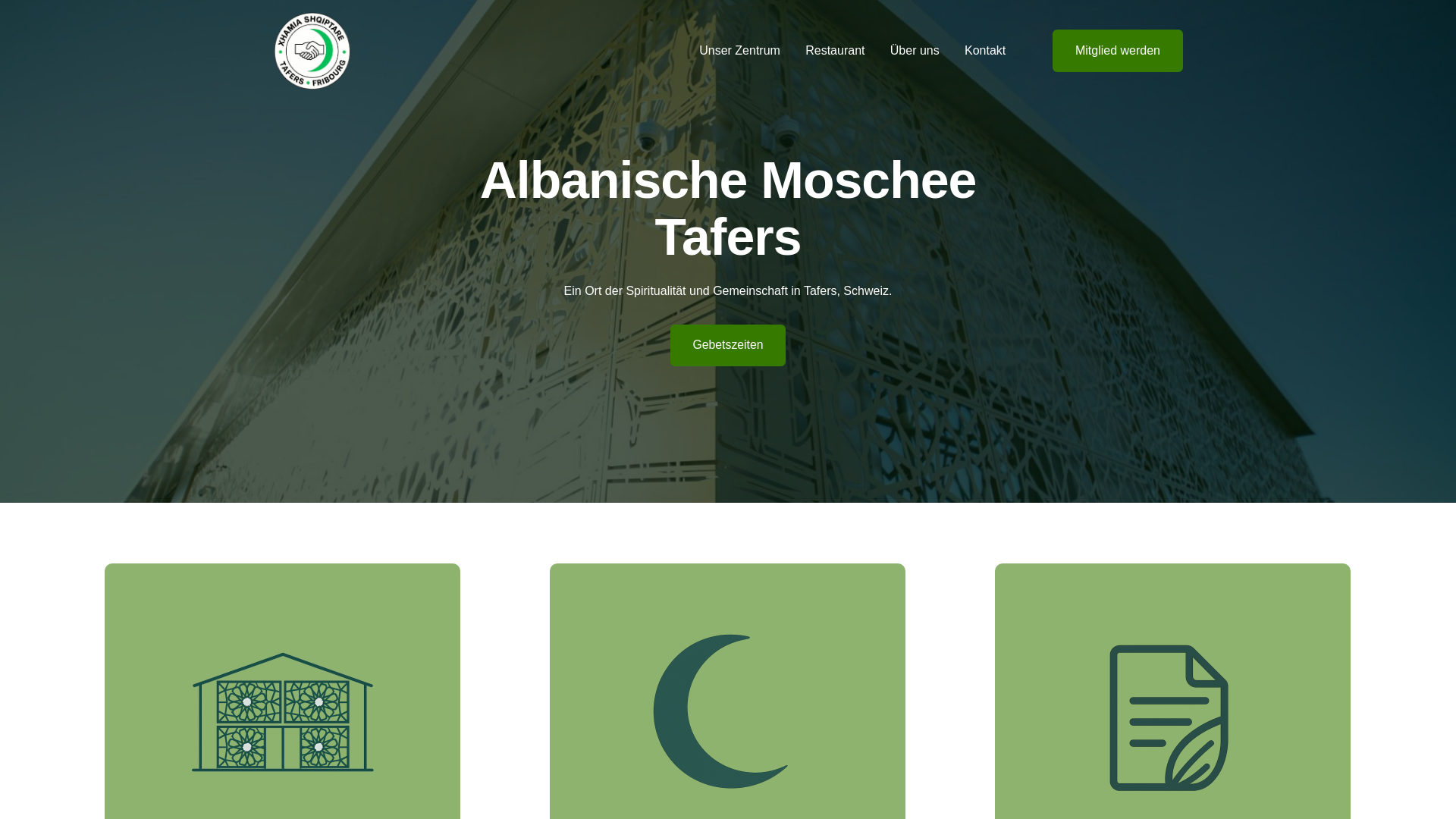 website screenshot of https://xhamia-tafers.ch/