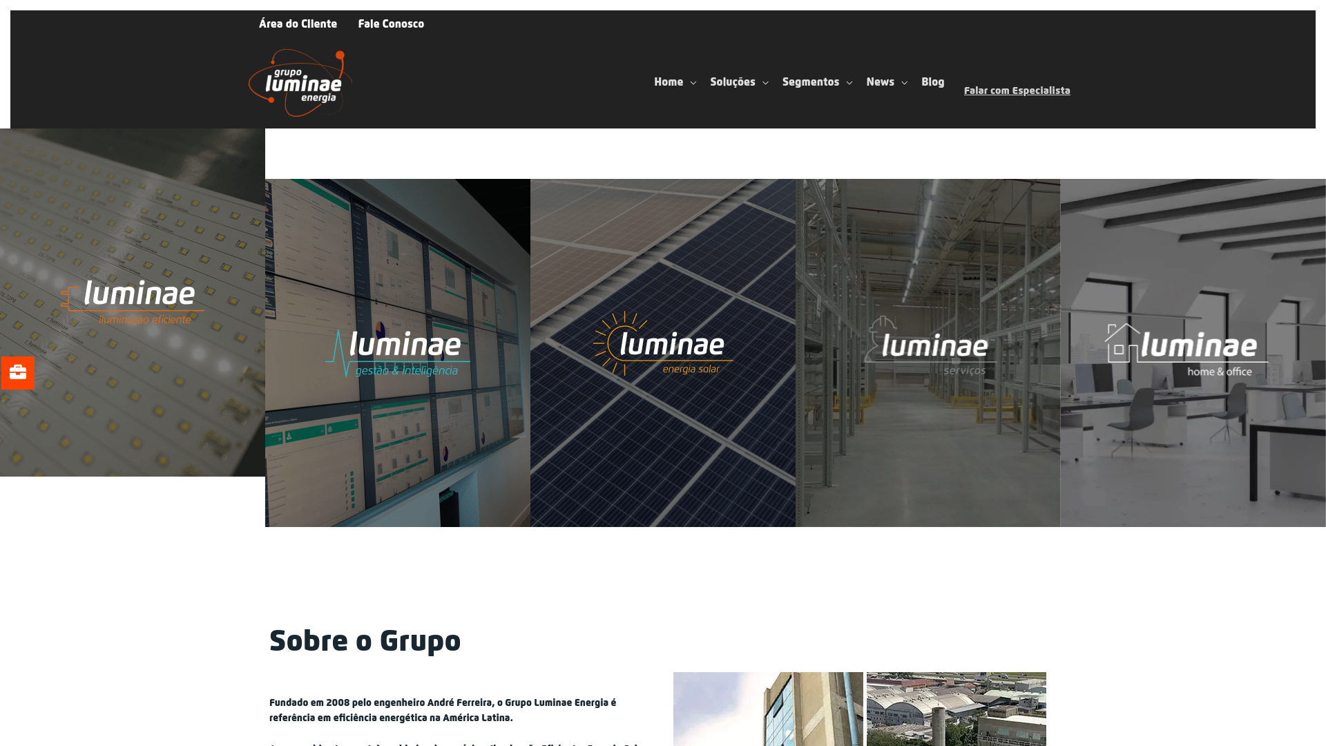 website screenshot of https://luminae.com.br/