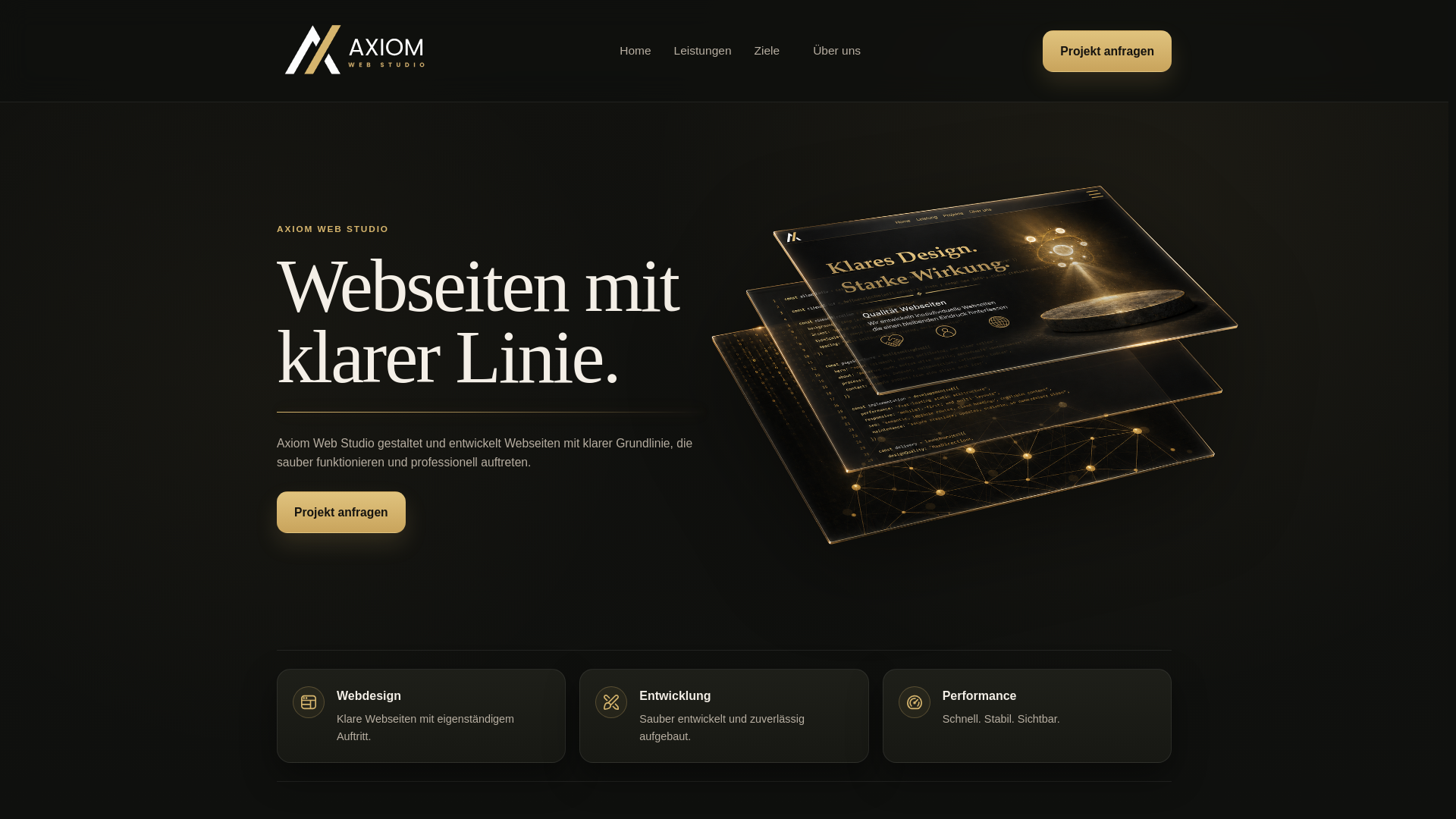 website screenshot of https://axiomwebstudio.ch/