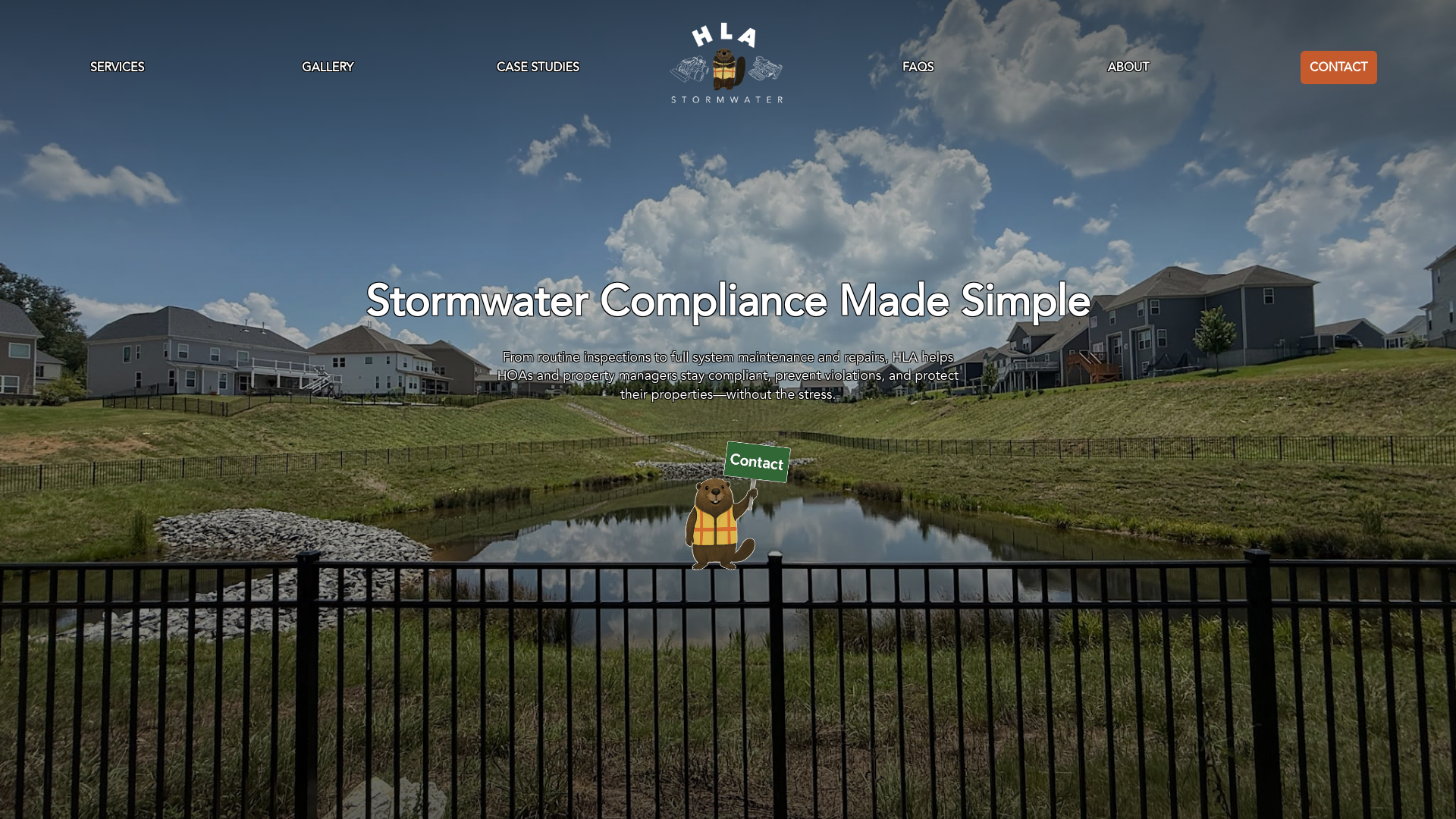 website screenshot of https://hlastormwater.com/