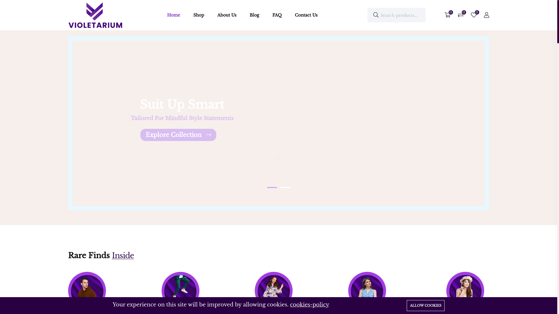 website screenshot of https://violetarium.com/