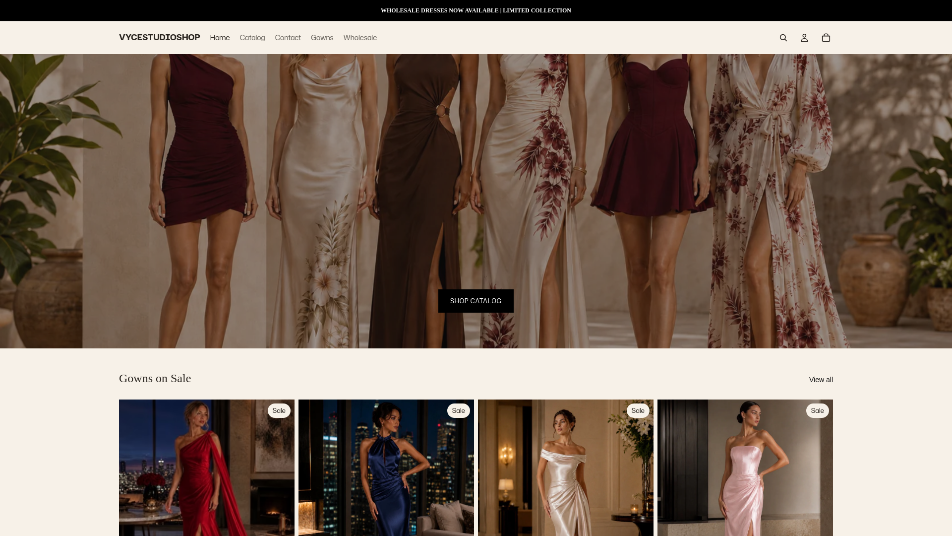 website screenshot of https://vycestudioshop.com/