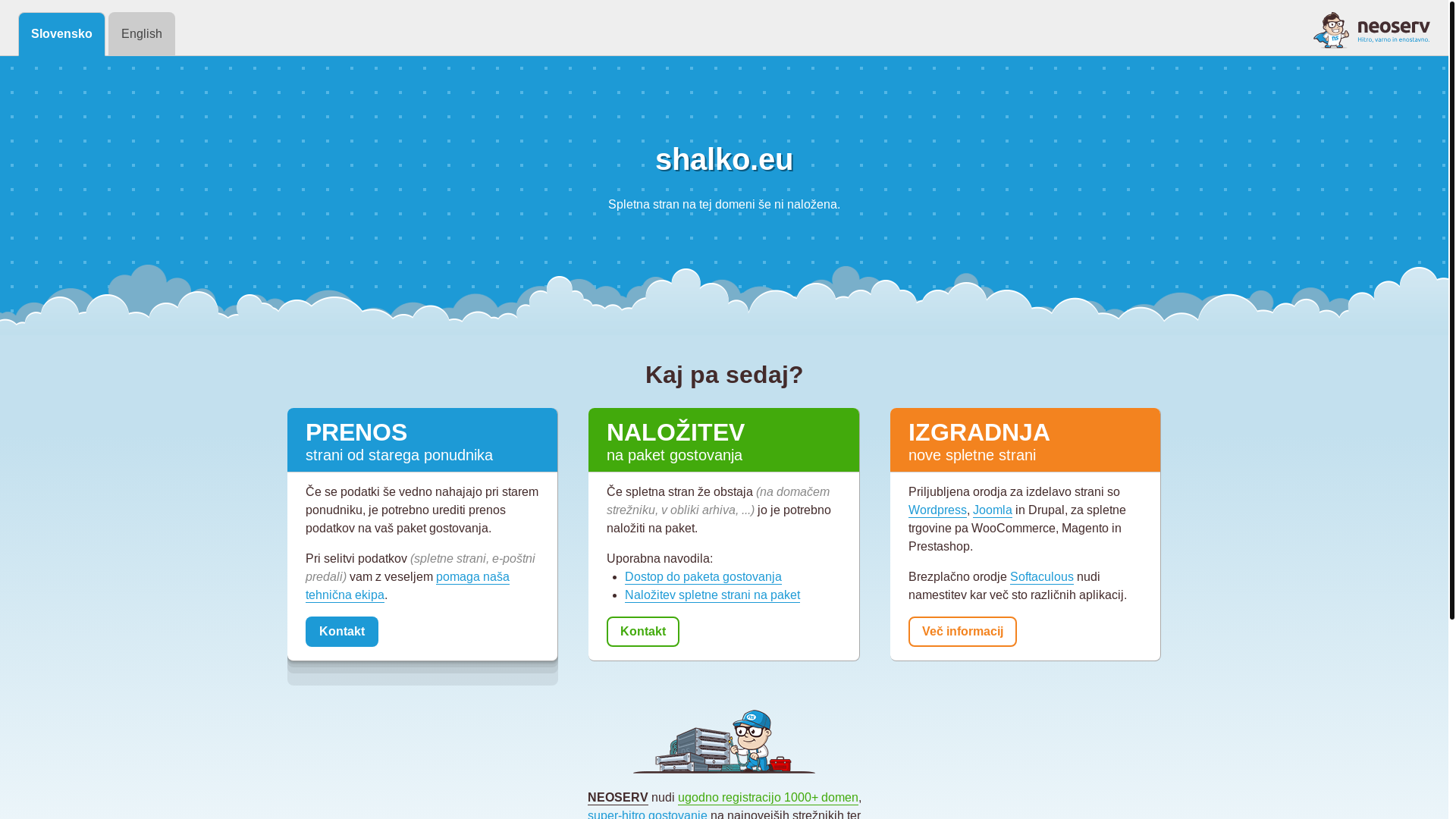website screenshot of https://shalko.eu/