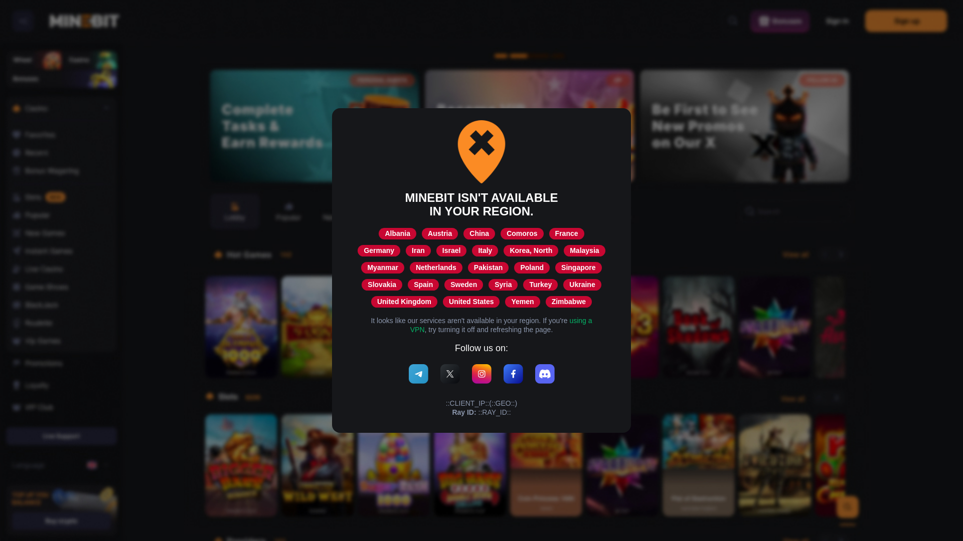 website screenshot of https://minebit-geo-block.pages.dev/