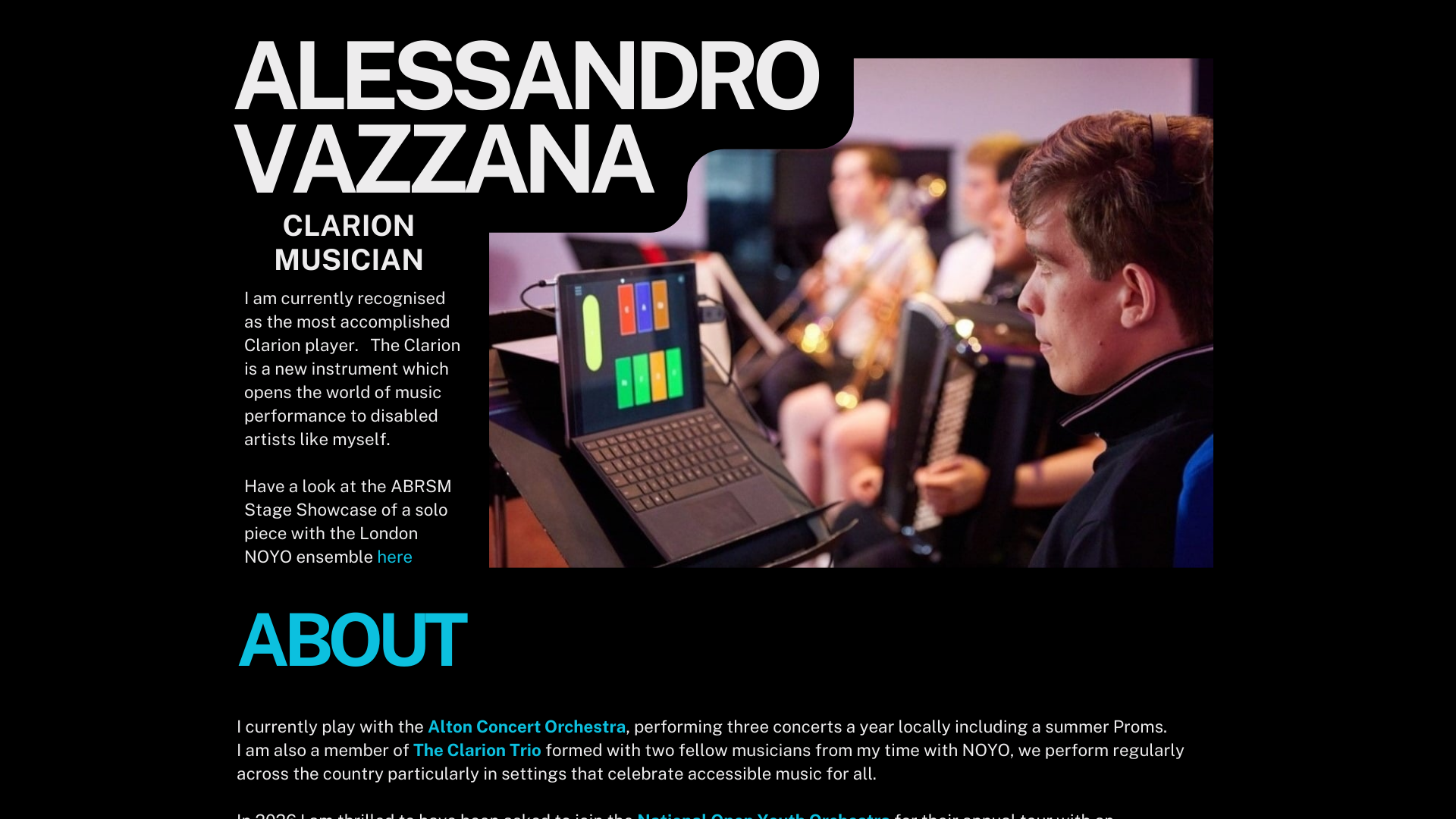 website screenshot of https://alessandrovazzana.com/