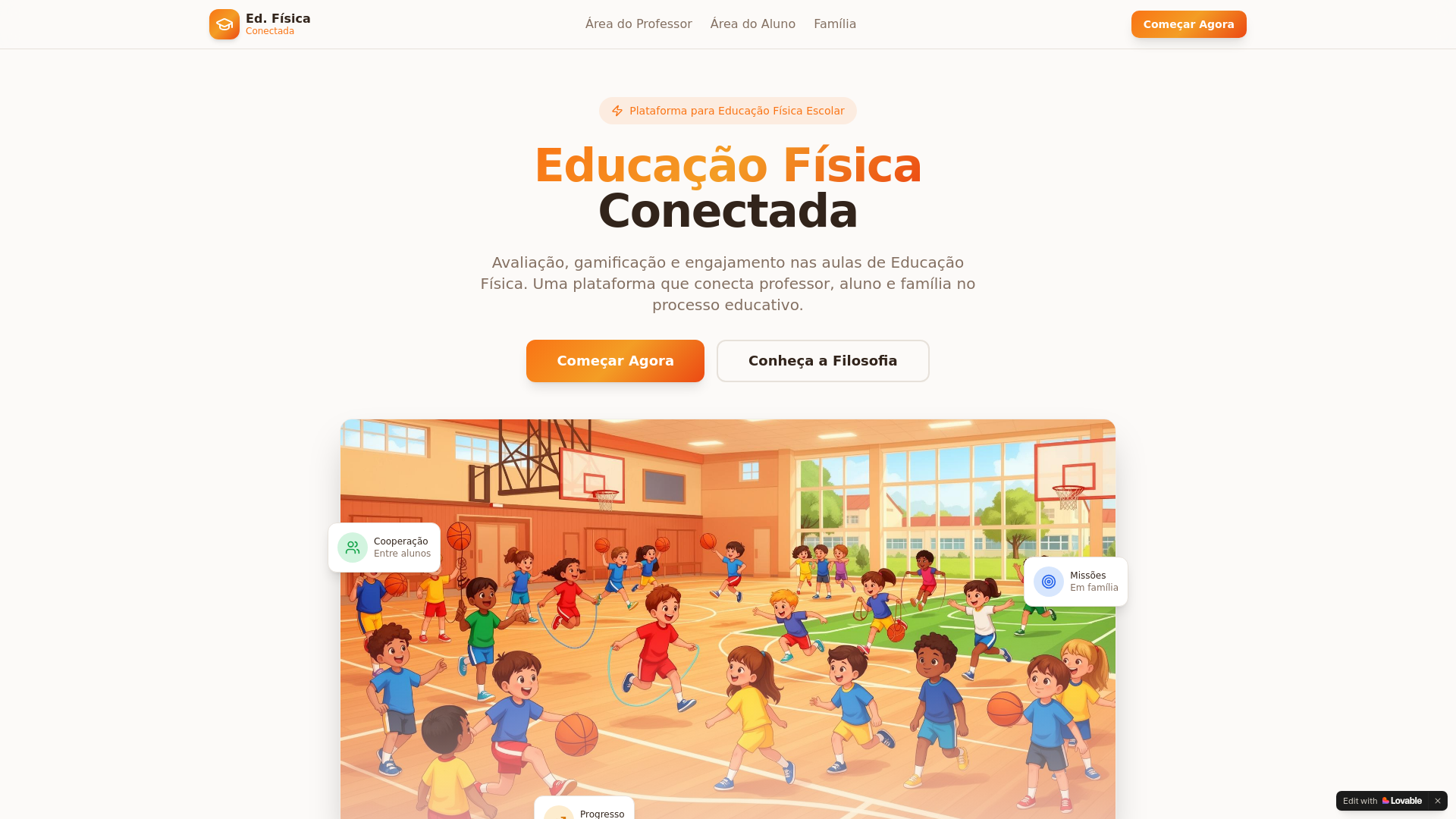 website screenshot of https://educacaofisicaconectada.com