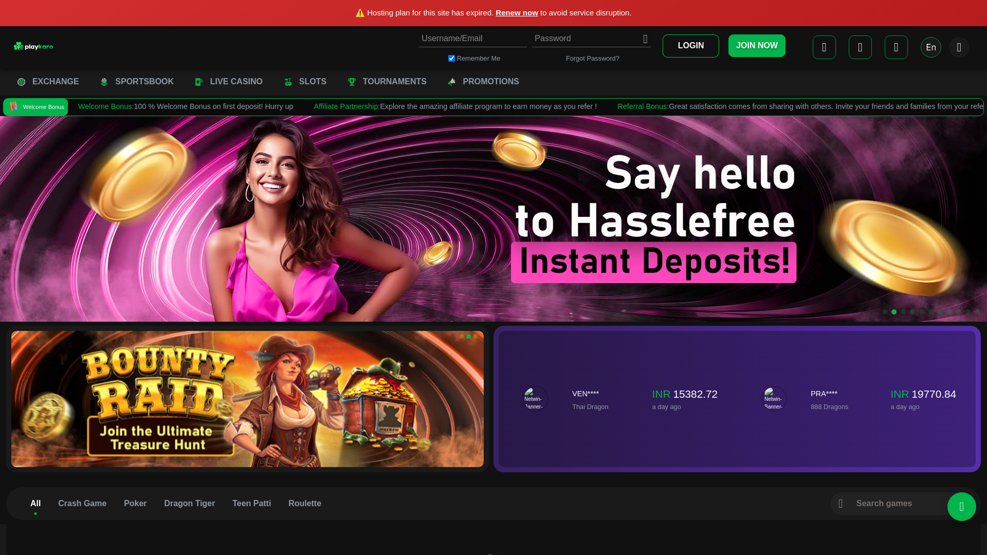 website screenshot of https://playkaro365.win/