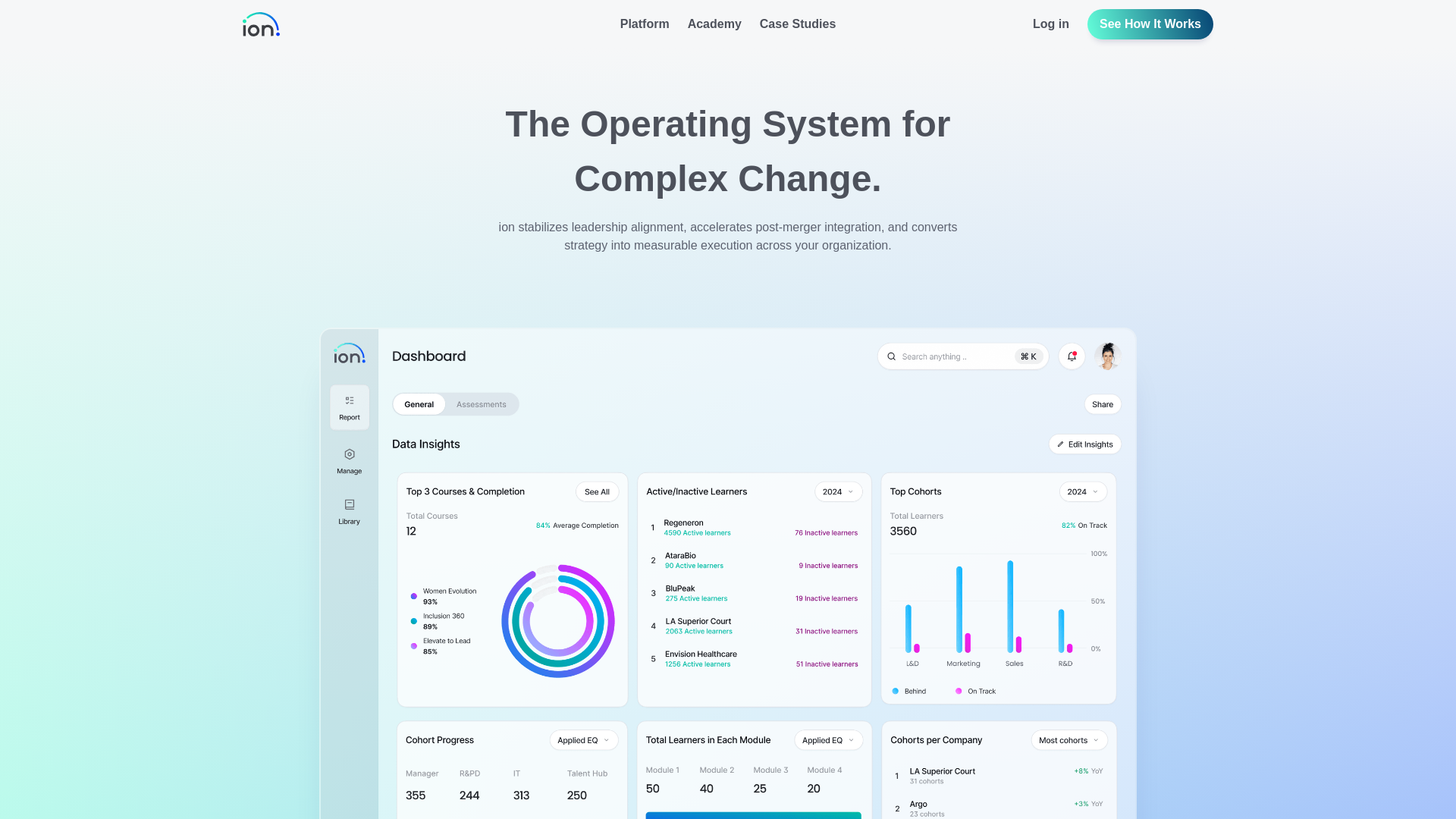 website screenshot of https://joinionlearning.com/