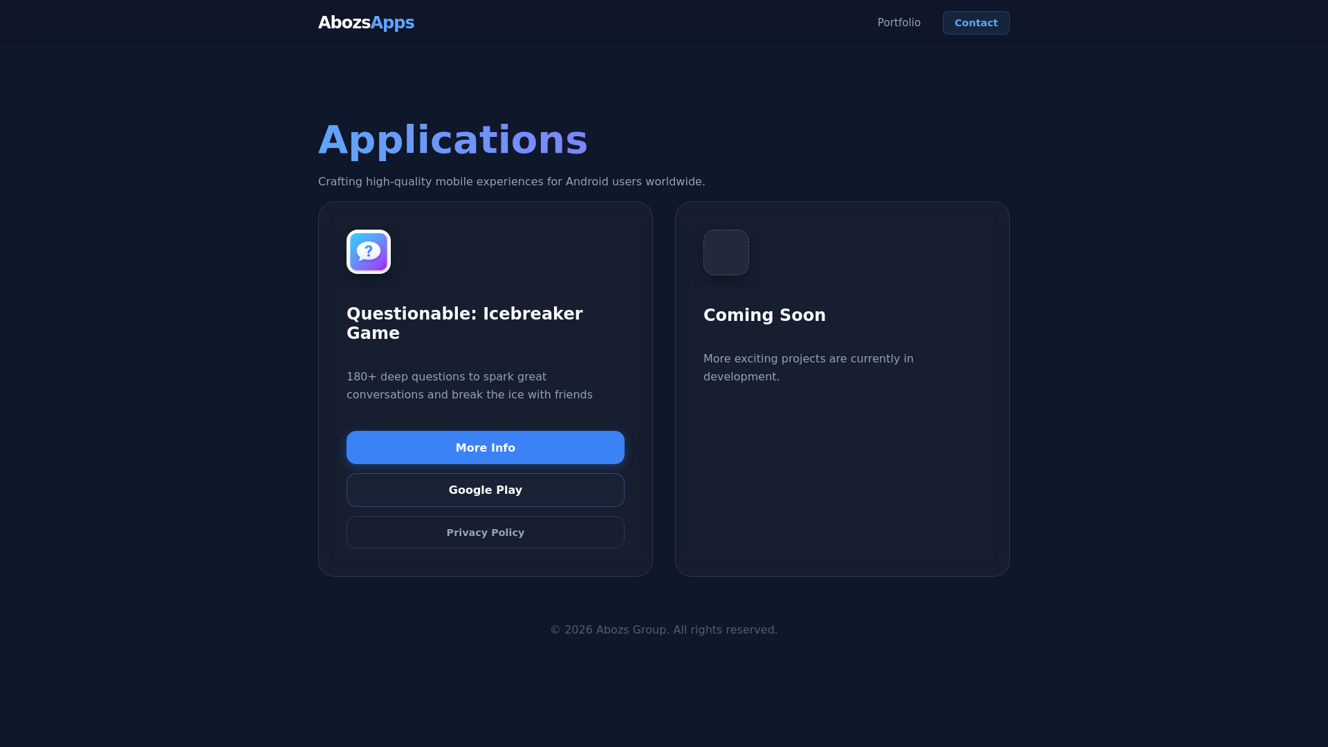 website screenshot of https://abozsgroup.com/