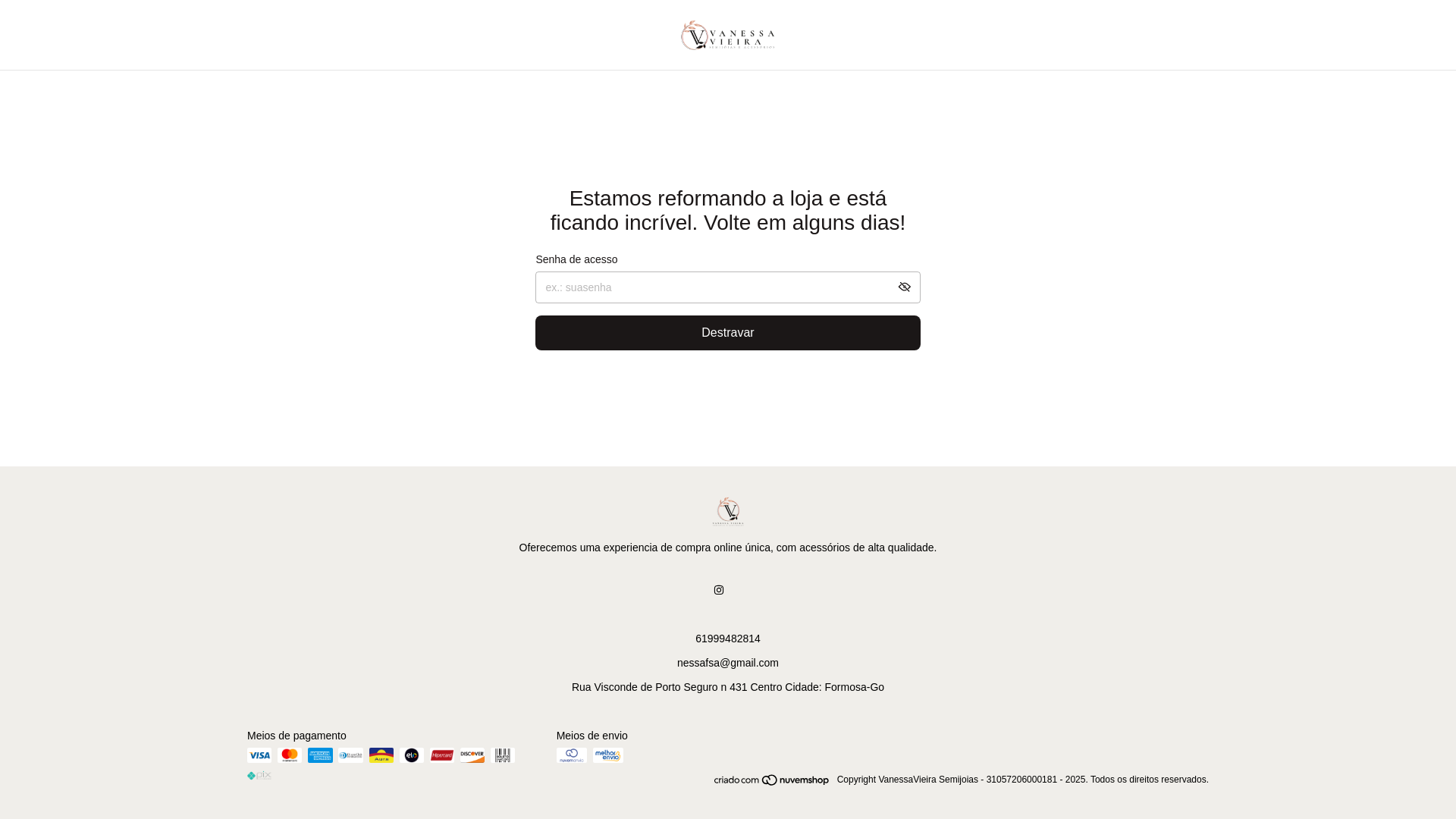 website screenshot of https://vanessavieirasemijoias.com.br/