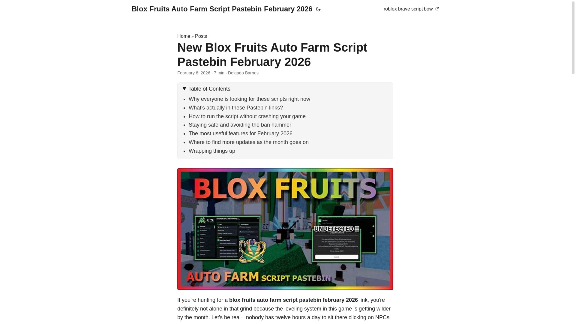 website screenshot of https://blox-fruits-auto-farm-script-pastebin-february-2026.pages.dev/