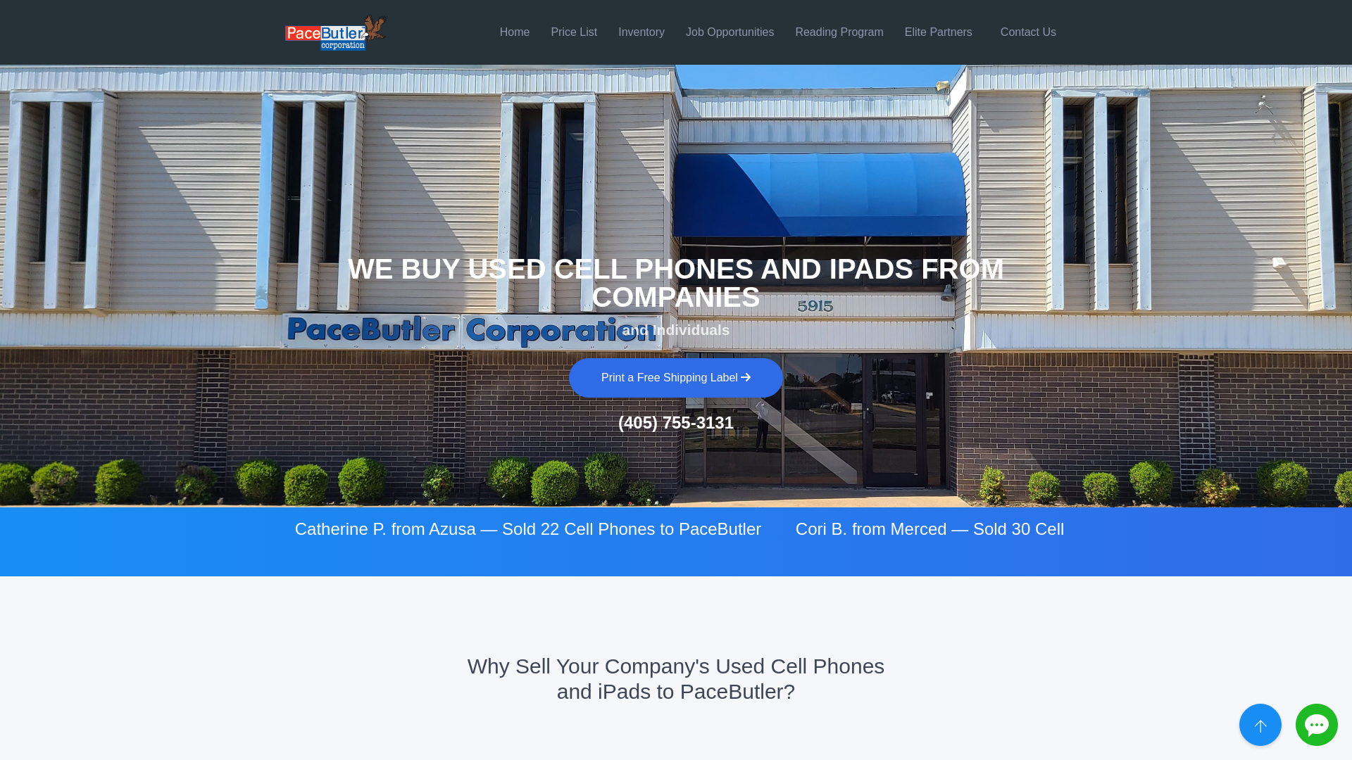 website screenshot of http://dmartin@pacebutler.com/