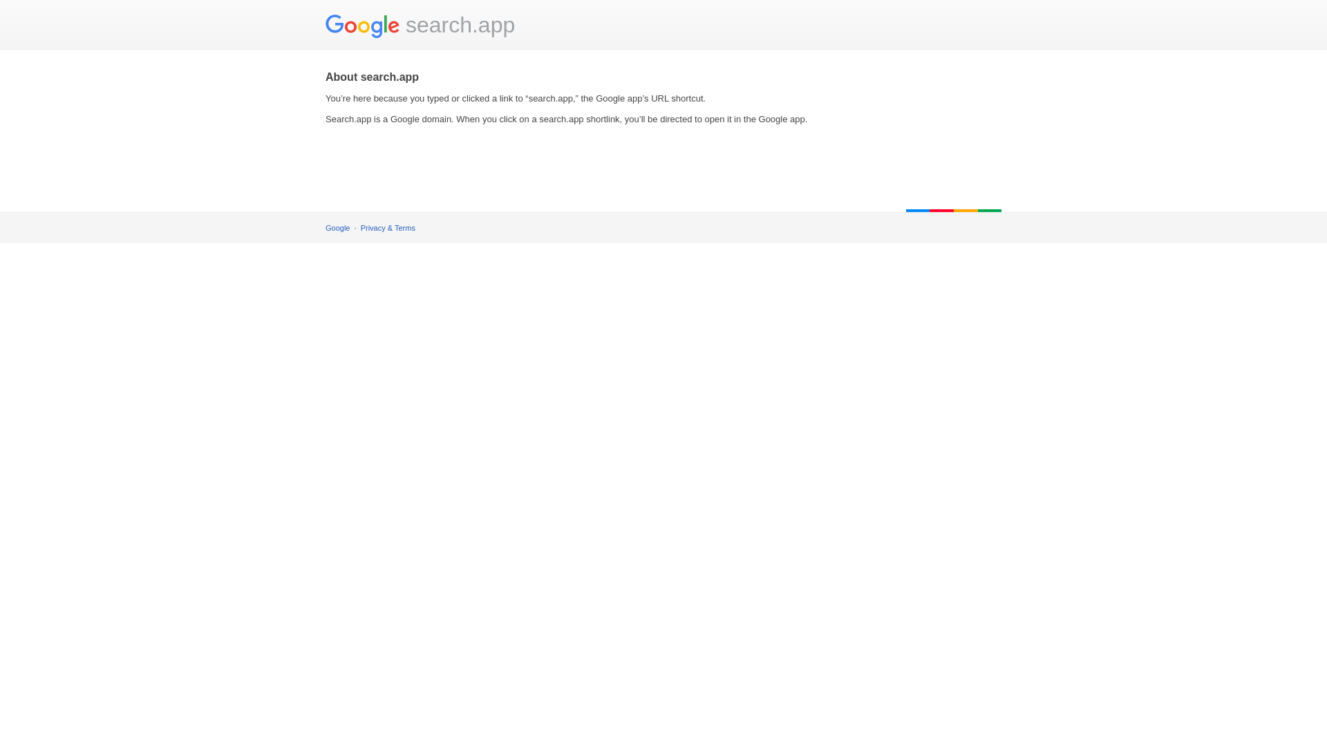 website screenshot of https://search.app/