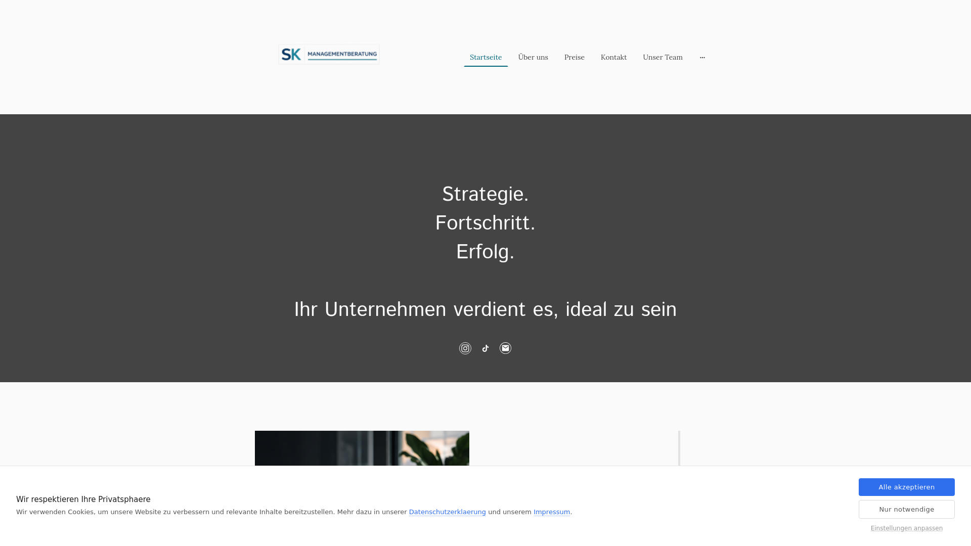 website screenshot of https://sk-managementberatung.de/