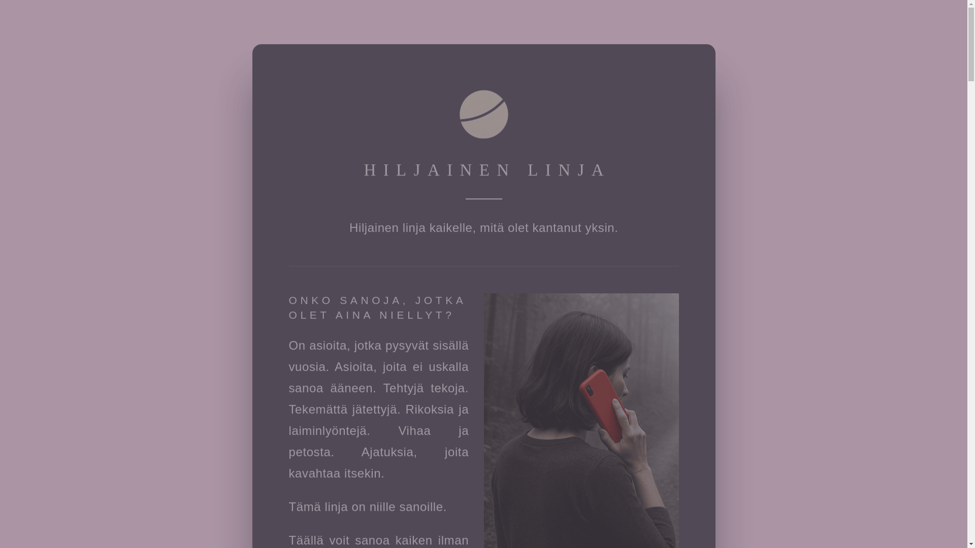 website screenshot of https://hiljainenlinja.fi/