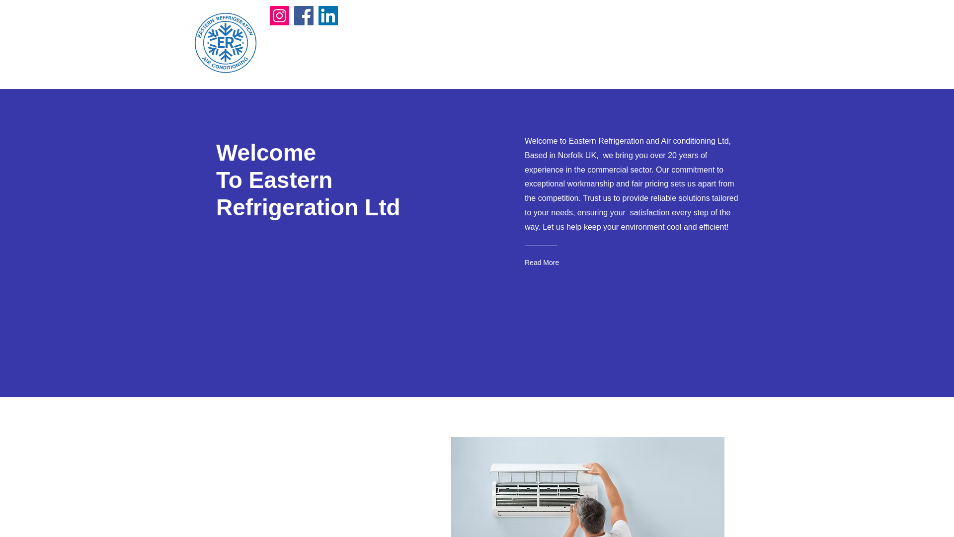 website screenshot of https://easternref.co.uk