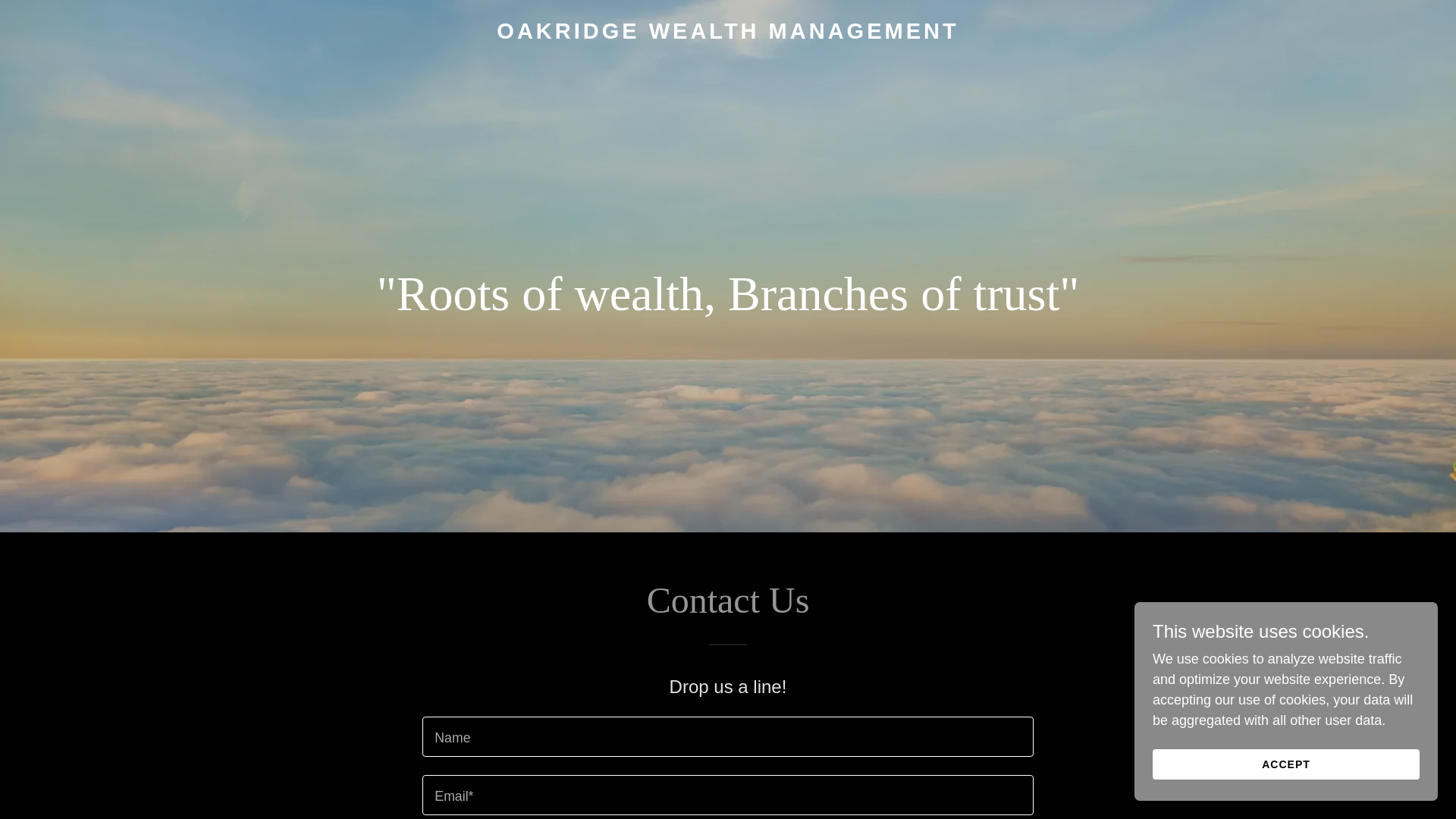 website screenshot of https://oakridgewealthmanagement.com