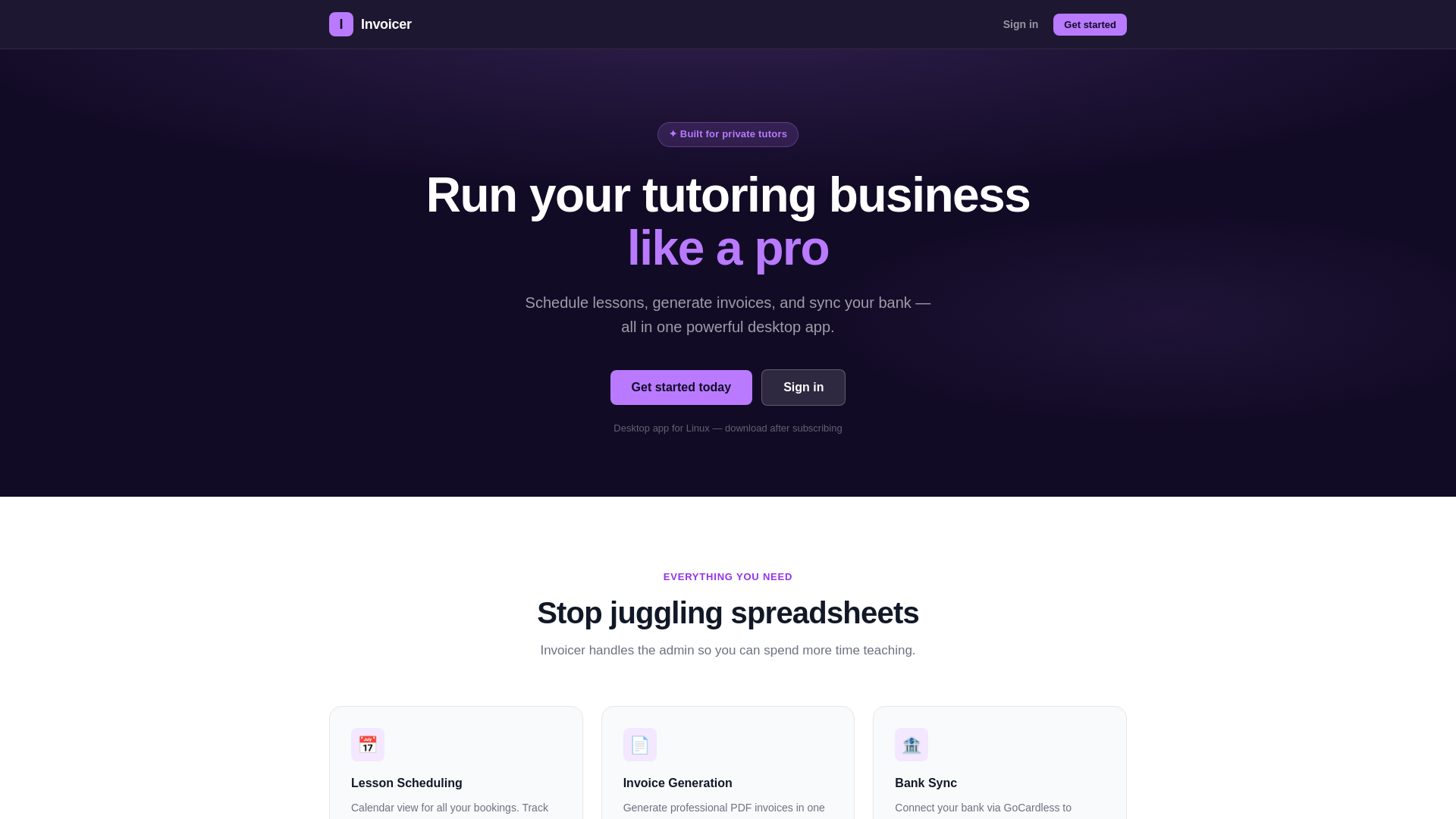 website screenshot of https://invoicer-ef6.pages.dev/