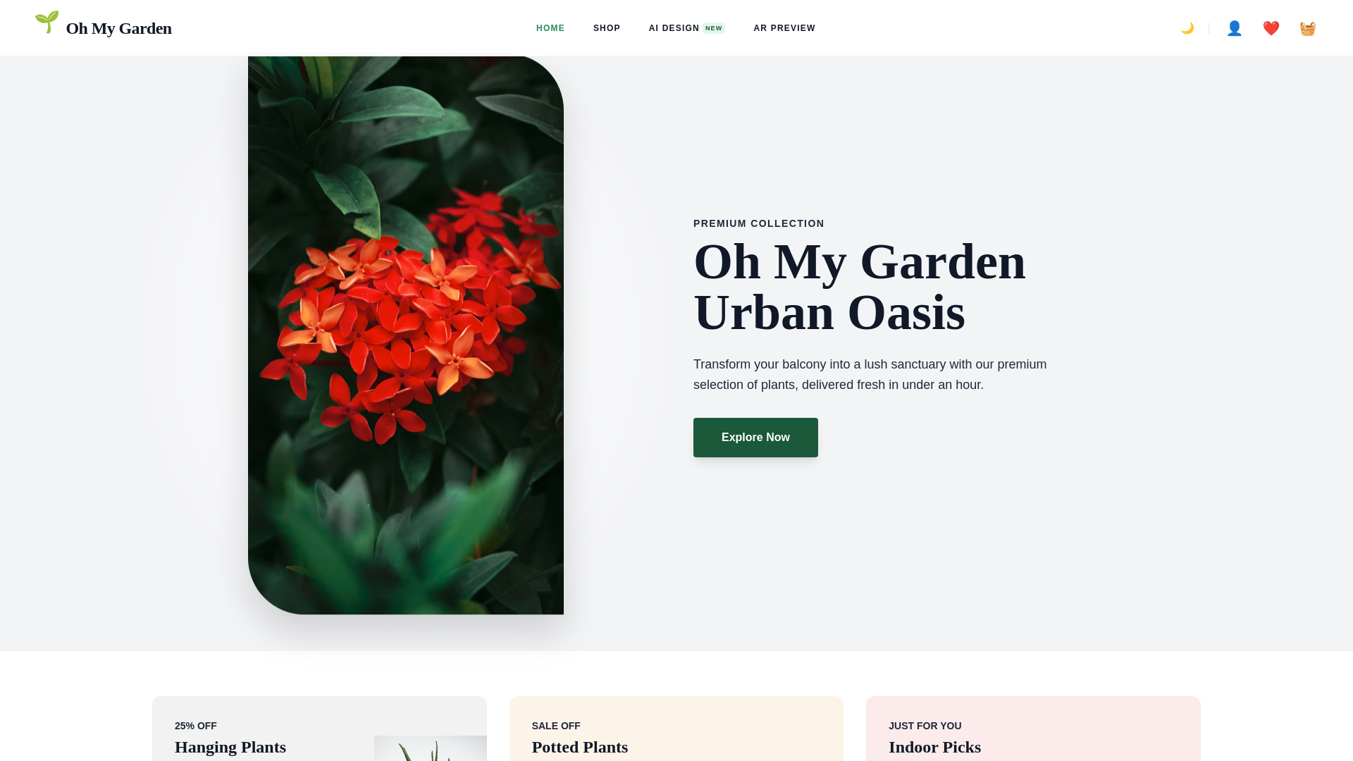 website screenshot of https://oh-my-garden.pages.dev/
