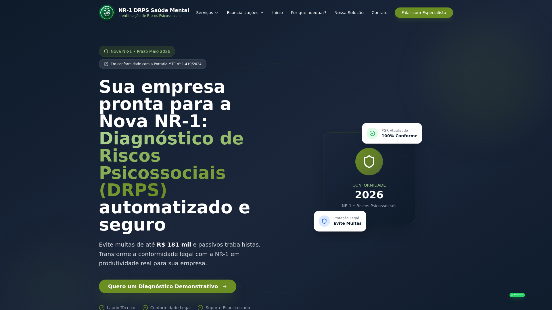 website screenshot of https://nr1drpssaudemental.com.br/