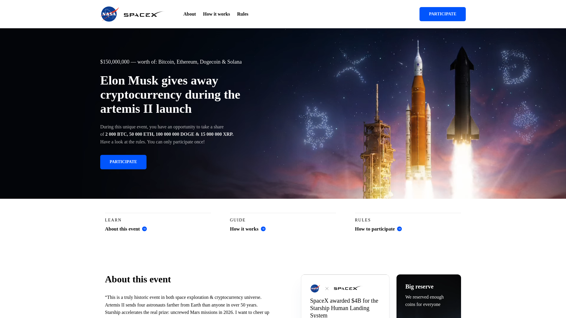 website screenshot of https://crew-artemis2.org