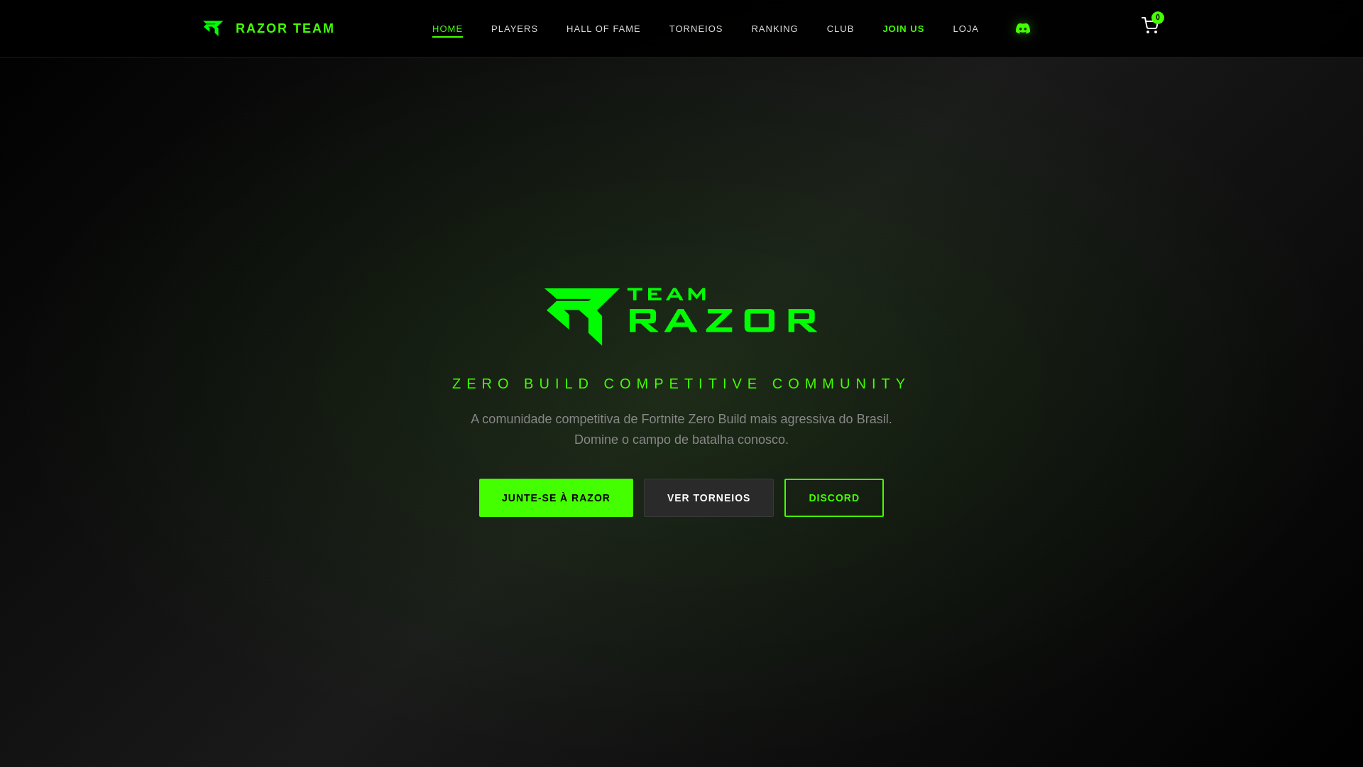 website screenshot of https://razorteam.com.br