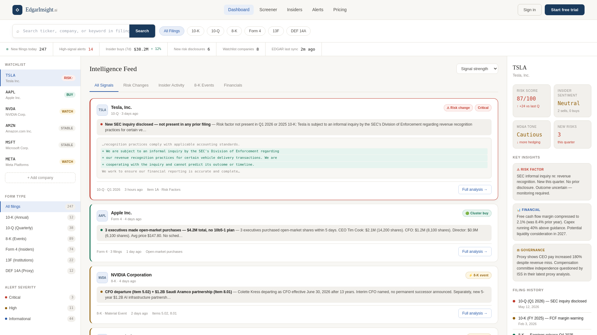 website screenshot of https://edgarinsight.ai/